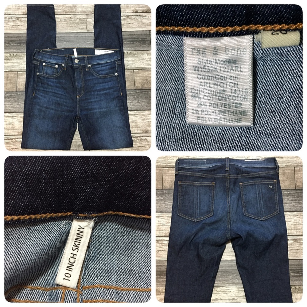 Rag & Bone 10” skinny jeans women 28 dark wash